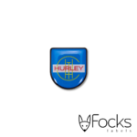 Domelabel voor Hockeylub Hurley met full colour bedrukking.